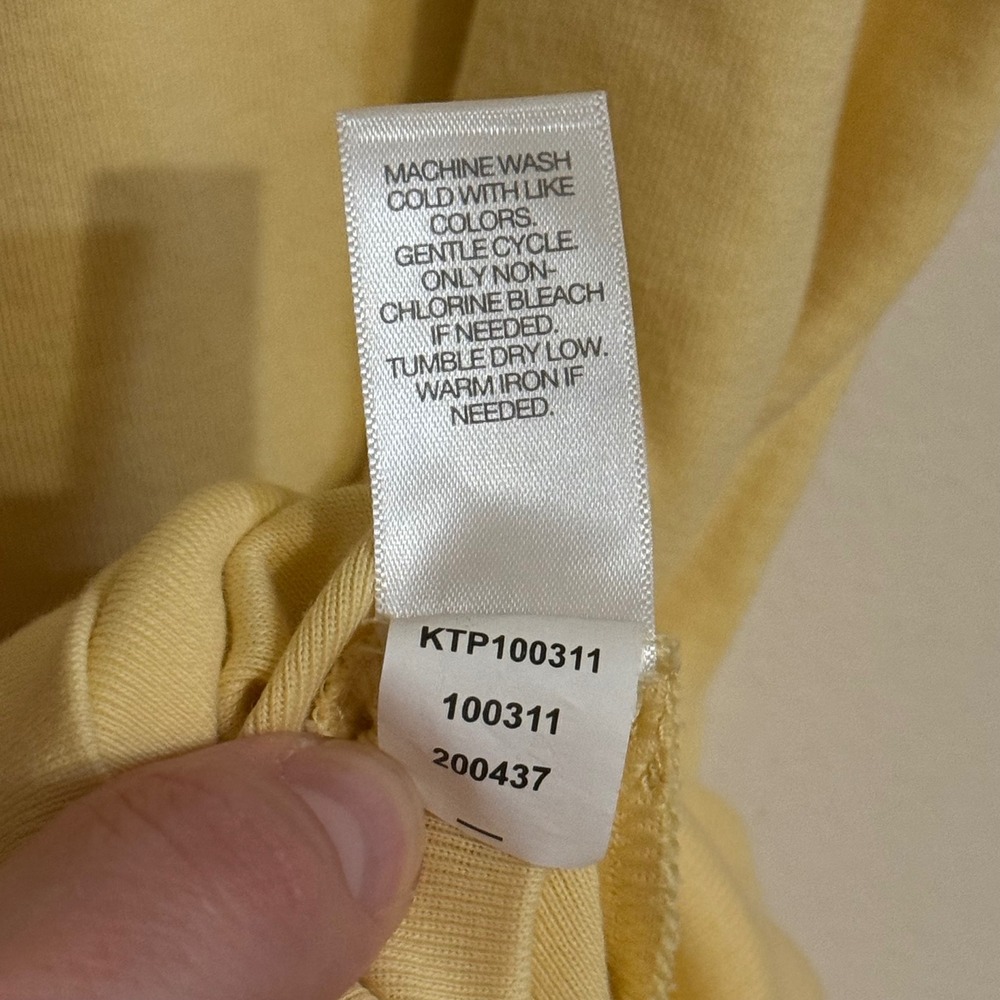 J Jill Perfect 100% Pima Cotton High-Low Long Sleeve Tee Butter Yellow Size M - Picture 6 of 6